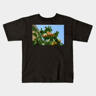 Orange fruits of Opuntia ficus-indica (prickly pear) Kids T-Shirt